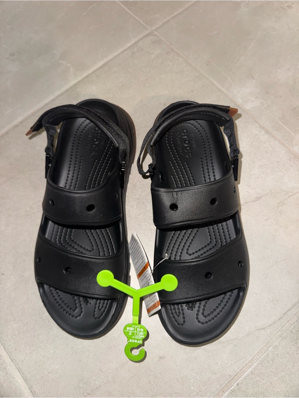 CROCS Black Adult Double-Strap Sport Sandals
